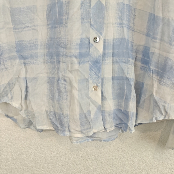 Rails Josephine Plaid Long Sleeve Button Up Lightweight Sheer Shirt Size Small - Picture 8 of 16